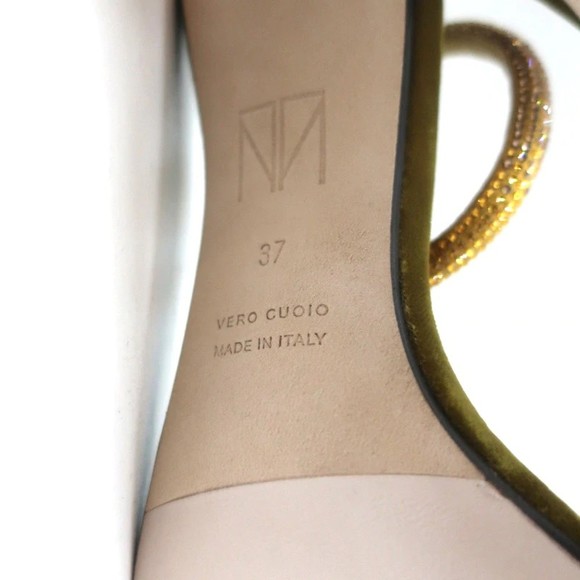 Tamara Mellon Stellar Sandals Topaz Crystal-Embellished Velvet Size 37 NEW - Picture 12 of 12